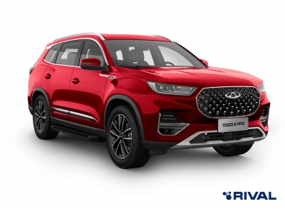 Порог-площадка "Black" F180ALB + комплект крепежа, RIVAL для Chery Tiggo 7 2019-2020/ 7Pro 2020-н.в./ 7Pro Max 2022-н.в./ Tiggo 8 2020-н.в,/ 8Pro 2021-н.в./ 8ProMax 2022-н.в./ Exeed LX 2022-н.в.