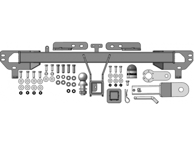 Фаркоп для Chery Tiggo 8 2020-2024, Chery Tiggo 8 Pro 2021-2024, Chery Tiggo 8 Pro Max 2022-н.в., Tenet T8 2025-н.в. съемное крепление шара под американский квадрат