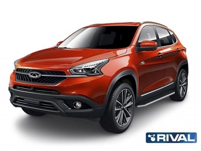Порог-площадка "Premium" A180ALP Rival + комплект крепежа Chery Tiggo 7 2019-2020, Chery Tiggo 7 Pro 2020-н.в., Chery Tiggo 8 2020-н.в., Chery Tiggo 8 Pro 2021-н.в. 