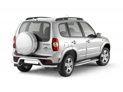 Защита порогов с алюм. площадкой d=51 мм (НПС) для Chevrolet Niva 2009-2020, Lada Niva 2020-н.в.