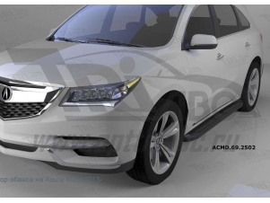 Пороги алюминиевые Corund Black для Honda Pilot/Acura MDX № ACMD.69.2502