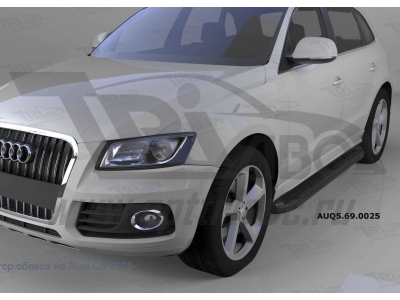 Пороги алюминиевые Corund Black для Audi Q5 № AUQ5.69.0025