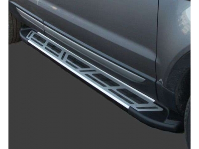 Пороги алюминивые Corund Silver Турция для Cadillac XT5 2016-2021