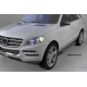 Пороги алюминиевые Corund Silver для Mercedes-Benz ML W166 2011-2015