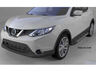 Пороги алюминиевые Corund Silver для Nissan Qashqai № NIQA.53.2180