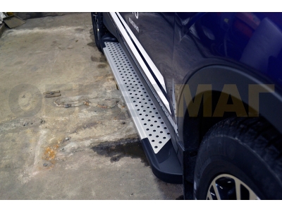 Пороги алюминиевые ALMOND V2 Erkul для Mercedes-Benz W166 2011-2015