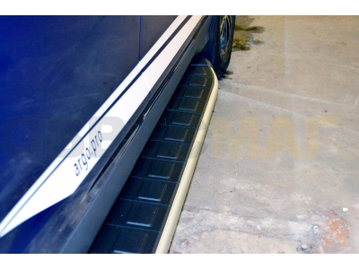 Пороги алюминиевые Dolunay на Volkswagen Touareg № EK.11.134-21.235