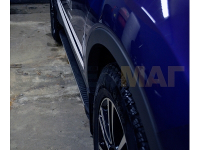 Пороги алюминиевые Maya 3 Erkul для Nissan Pathfinder 2014-2021