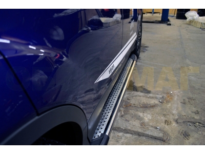 Пороги алюминиевые Maydos Erkul для Mazda CX-9 2007-2016