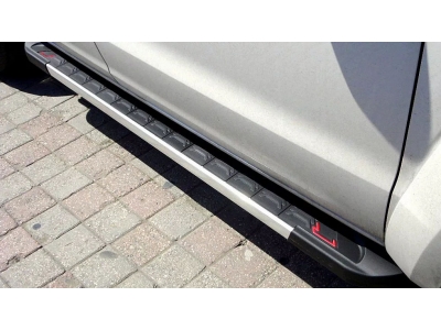 Пороги алюминиевые Redline Erkul для Nissan X-Trail 2015-2021