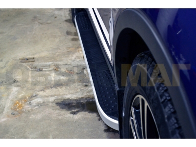 Пороги алюминиевые Tayga V2 на Kia Sorento Prime/Hyundai Santa Fe № EK.11.203-21.156