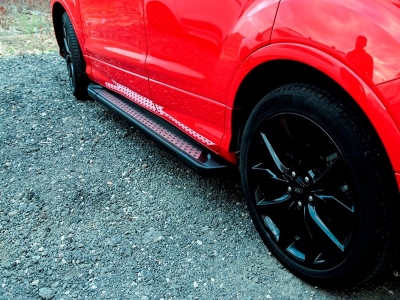 Пороги алюминиевые Vision Black Erkul для Honda CR-V 2017-2021