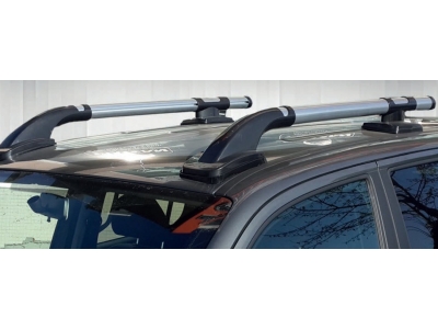 Рейлинги на крышу Erkul Shark серебристые для Toyota Hilux 2015-2021