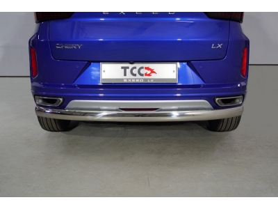Защита задняя (овальная) 75х42 мм ТСС для Exeed LX 1.5L Turbo 2WD 2022 – н.в.