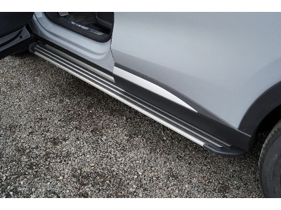 Пороги алюминиевые Slim Line Silver 1820 мм ТСС для Exeed RX 2.0L 4WD 2023 – н.в.