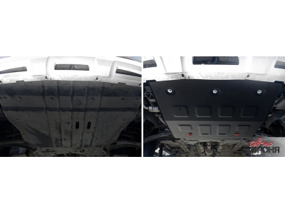 Защита картера + комплект крепежа, АвтоБРОНЯ, Сталь для EXEED VX, V-2,0, робот, полный, 2020-н.в.; EXEED TXL, V-2,0, робот, полный, 2020-н.в.