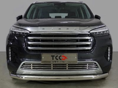Защита передняя нижняя 76,1 мм ТСС для Exeed VX 2.0L 4WD 2021 – н.в.