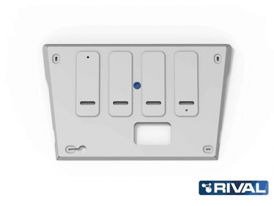 Защита картера + комплект крепежа, Rival, Алюминий для FAW Bestune T77,  V-1.5, робот, 2021-н.в., бензин 