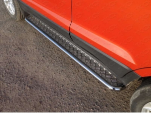 Пороги с площадкой алюминиевый лист 42 мм для Ford Ecosport № FORECOSPOR14-08