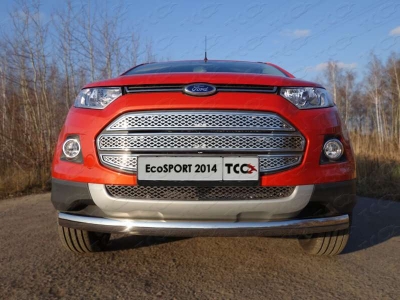 Защита передняя овальная 75х42 мм ТСС для Ford Ecosport 2014-2018