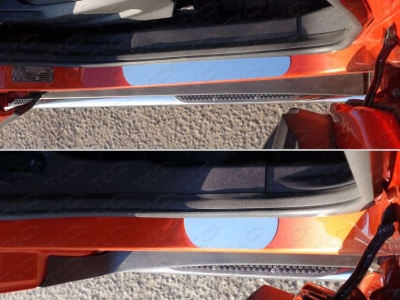 Накладки на пороги c надписью зеркальныйлист ТСС для Ford EcoSport 2014-2018