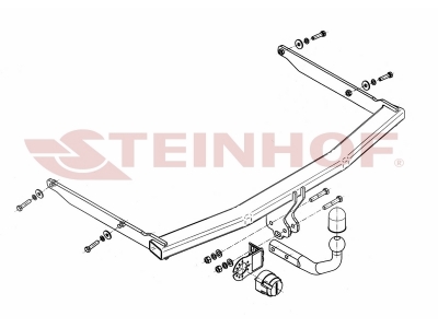 Фаркоп для Ford Focus II седан 02/2005-03/2011, Focus III седан 04/2011-2018 условно-съемное крепление шара
