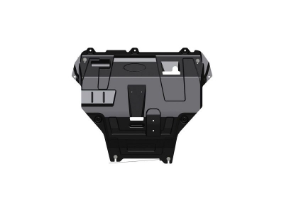 Защита картера двигателя, КПП (1,8 мм, сталь) для Ford Focus III 2011-2020 (V = 1.6 MT; 1.6 Duratec TiVCT (6DCT250); 2.0 MT), Ford Focus III 2011-2020 (V = 1.6 MT; 1.6 Duratec TiVCT (6DCT250); 2.0 MT), Ford Focus RS 2016-2020 , Ford Focus RS 2