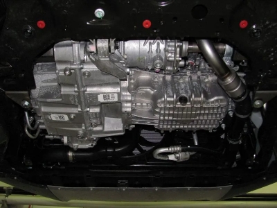 Защита картера двигателя, КПП (4 мм, алюминий) для Ford Kuga 2013-2017 (V - 1.6 AT 4WD; 2.5 AT 4WD), Ford Kuga 2017-2020 (V - 1.5 AT; 2.5 AT)