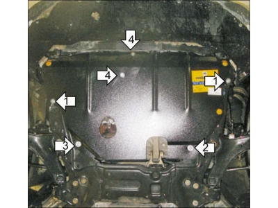 Усиленная защита картера двигателя, КПП (2 мм, сталь) для Ford S-MAX 2006-2015, Ford Mondeo IV седан/универсал/хетчбек 2007-2015, Ford Galaxy 2006-2015