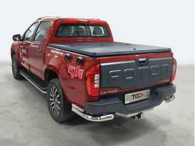 Защита задняя (уголки двойные) 76,1/42,4 мм для Foton Tunland G7 2.0 Diesel АКПП 4WD 2024-н.в.