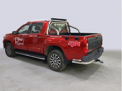 Защита кузова и заднего стекла 76,1 мм со светодиодной фарой для Foton Tunland G9 2.0 Diesel АКПП 4WD 2021-н.в.