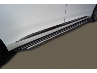 Пороги алюминиевые "Slim Line Silver" 2020 мм ТСС для GAC GN8 2020 – н.в.