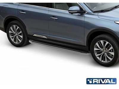 Порог-площадка "Premium-Black" A180ALB Rival + комплект крепежа для GAC GS8 2019-н.в.