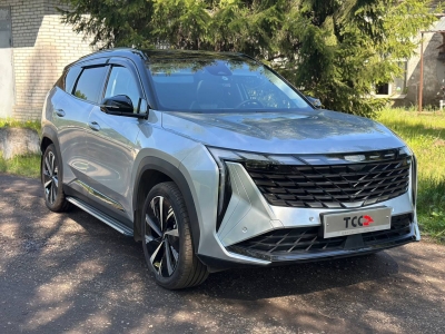 Пороги алюминиевые "Slim Line Silver" 1820 мм для Geely Atlas 2023-н.в.