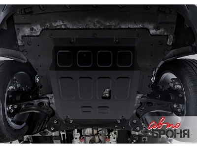Защита картера + комплект крепежа, АвтоБРОНЯ, Сталь, Geely Okavango 2023-н.в.,  V-1.5T, Робот, передний