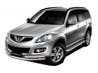 Защита порогов с алюм. площадкой d=51 мм (НПС) для Great Wall Hover H5 2011-2016, Haval H5 2020-2021