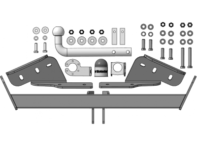 Фаркоп с оцинк. шаром Haval F7 2024-н.в. крепление шара на двух болтах