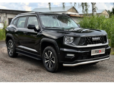 Пороги алюминиевые "Slim Line Black" 1820 мм для Haval H7 2.0 4WD 2024-н.в.