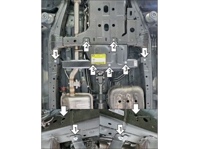 Усиленная защита раздаточной коробки (2 мм, сталь) для Tank 300 2021-н.в., Tank 500 2021-н.в., Haval H9 2024-н.в.