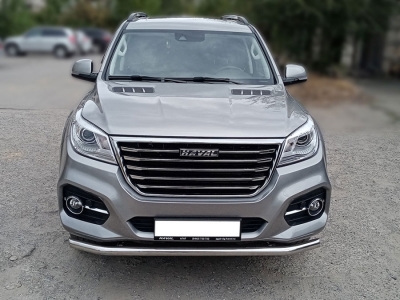 Защита переднего бампера d-60 радиусная одинарная Технотек для Haval H9 2017 – н.в.