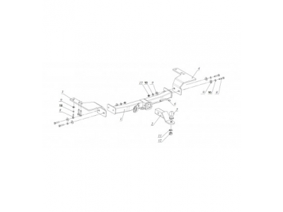Фаркоп для Haval H6 2014-2020, Haval M6 2023-н.в. съемное крепление шара под американский квадрат