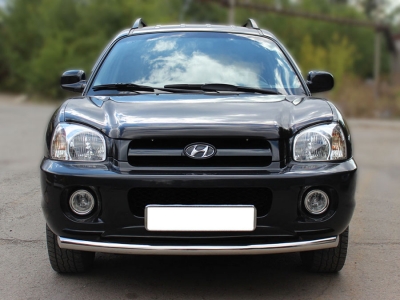 Защита переднего бампера одинарная d-60 Технотек для Hyundai Santa Fe Classic 2000-2012