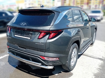 Защита заднего бампера двойная d-60+43 Технотек для Hyundai Tucson 2020 – н.в.