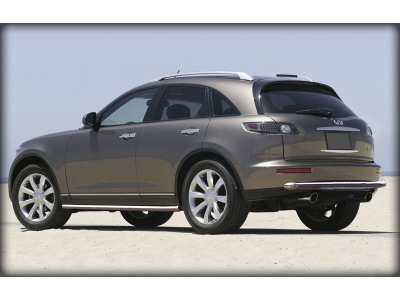 Пороги труба с загибом по форме короба d-60 для Infiniti FX 35-45 (европа)2006-2009