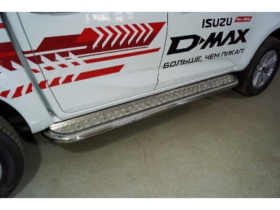 Пороги с площадкой 75х42 мм для Isuzu D-Max 2019 – н.в. ISDMAX19-21