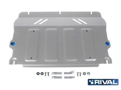 Защита картера + КПП + комплект крепежа, RIVAL, Алюминий для Jac J7 2021-н.в., V - 1.5