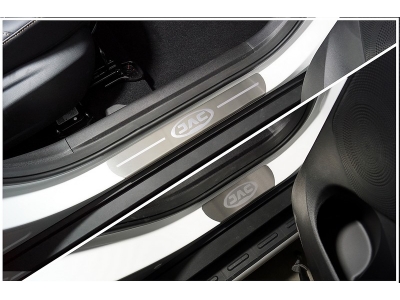 Накладки на пороги (лист шлифованный надпись JAC) 4шт ТСС для JAC JS4 2020 – н.в.