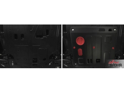 Защита картера + КПП (сталь) + комплект крепежа для JAC JS6 2022-н.в. (V - 1.5)
