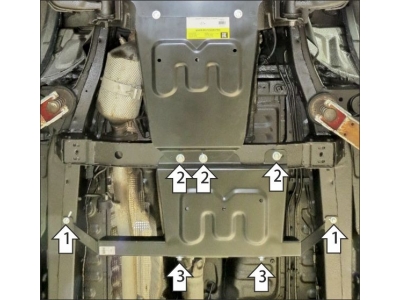 Усиленная защита раздаточной коробки (2 мм, сталь) для JAC T6 2019-н.в., Sollers ST6 2023-н.в.