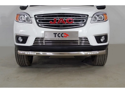 Защита передняя нижняя (с ДХО) 76,1 мм ТСС для JAC T6 2015 – н.в.
